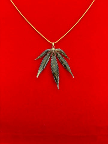 Hemp Leaf Pendant - Strain: Motor Breath#8