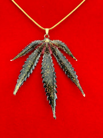 Hemp Leaf Pendant - Strain: Motor Breath#8