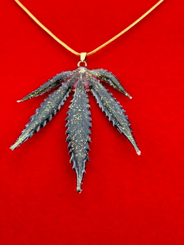 Hemp Leaf Pendant - Strain: Motor Breath#8