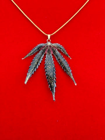 Hemp Leaf Pendant - Strain: Motor Breath#8