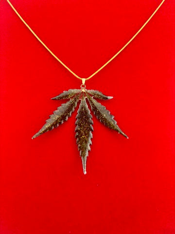 Hemp Leaf Pendant - Sunset Sherbert #2