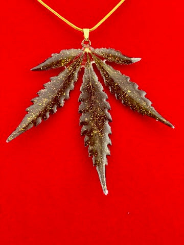 Hemp Leaf Pendant - Sunset Sherbert #2