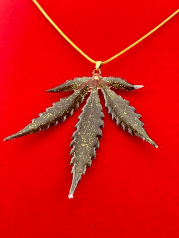 Hemp Leaf Pendant - Sunset Sherbert #2