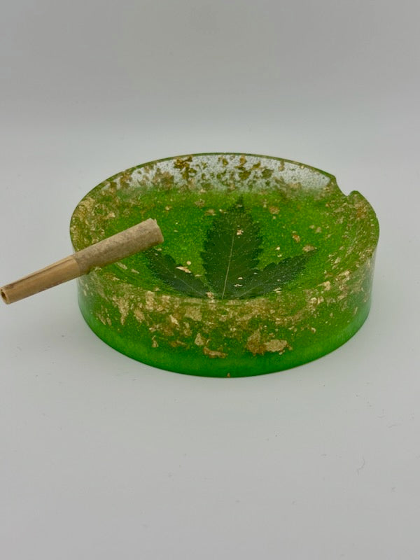 Hemp Ashtray - Circle Clear Green