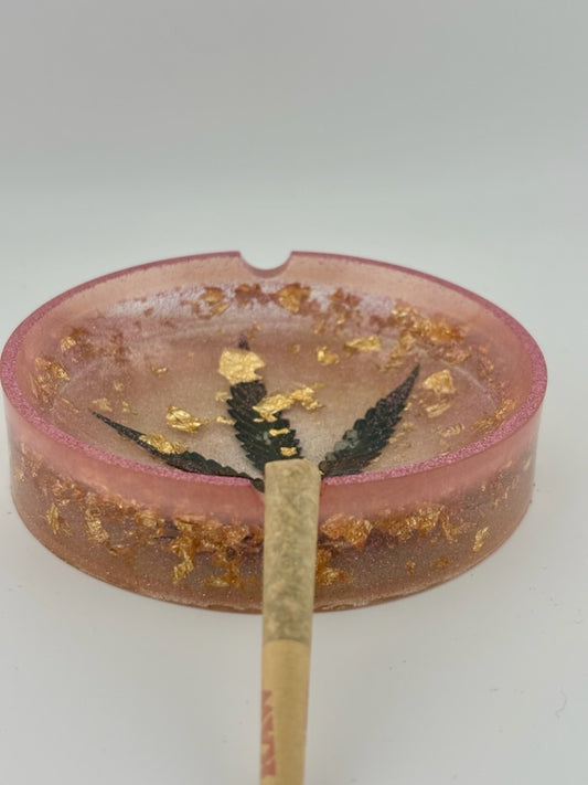 Hemp Ashtray - Circle Clear Pink