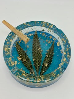 Hemp Ashtray - Circle clear and blue