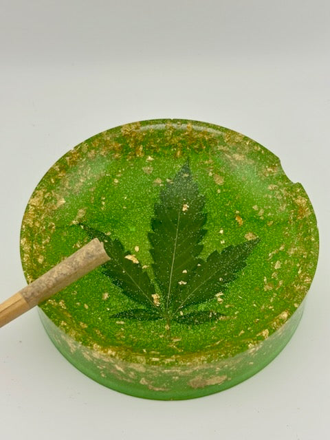 Hemp Ashtray - Circle Clear Green